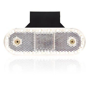 Äärivalo Valkoinen LED Heijastimella, sis. Kulmakiinnike