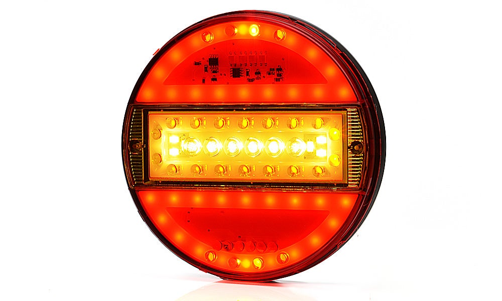 Takavalo Pyöreä LED 5-kammioinen 12-24V Värillinen linssi